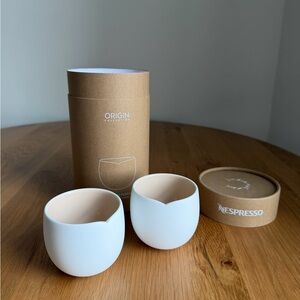 Nespresso White and Cream Ceramic Cups
